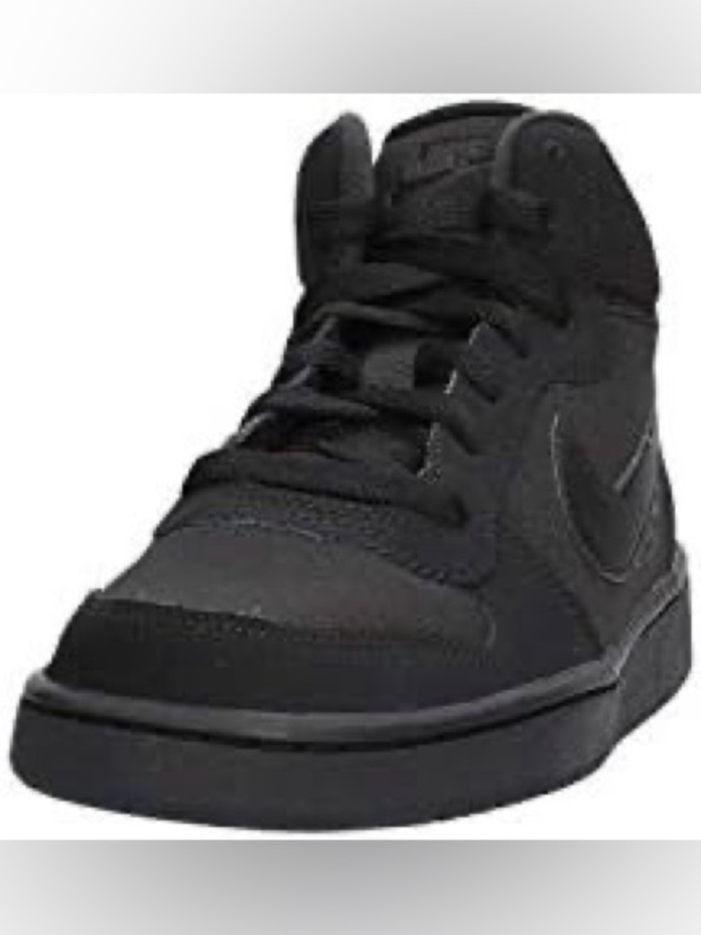 Nike Court Borough Low 2 Triple Black Youth Sneakers Size 4Y